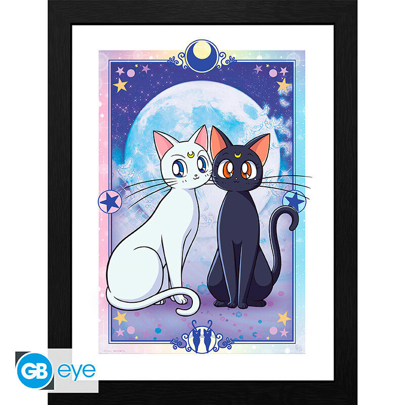 Abysse: Sailoor Moon - Framed Print (30 x 40cm) - Luna & Artemis