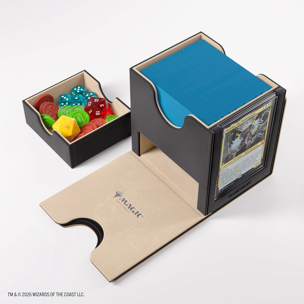 Gamegenic | Secrets of Strixhaven - Schwarz/Beige | Deckbox Sidekick Plus100+ XL