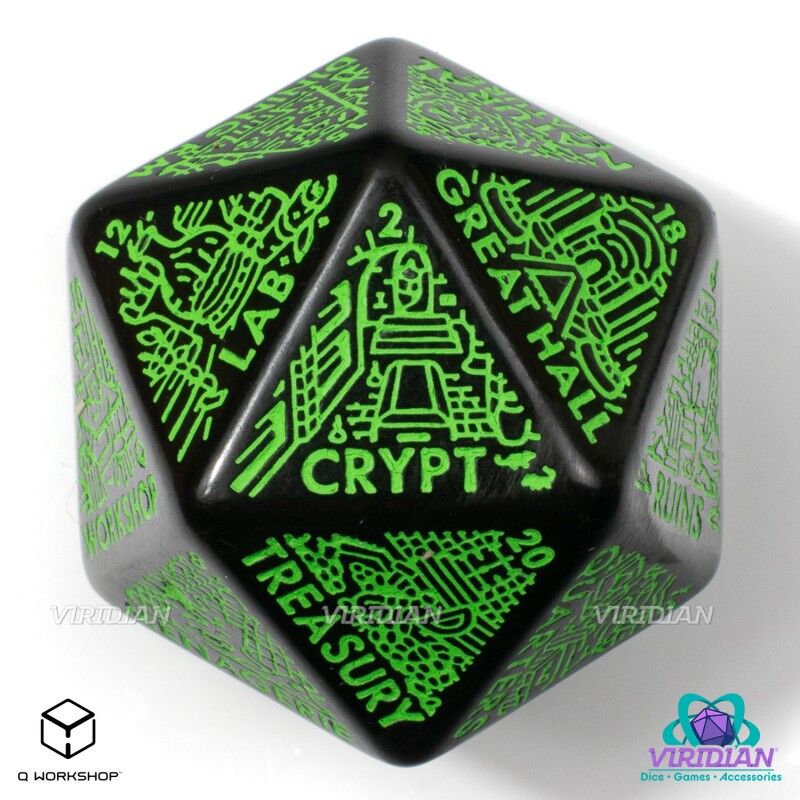 Q Workshop | Black & Green | Dungeon Generator Die
