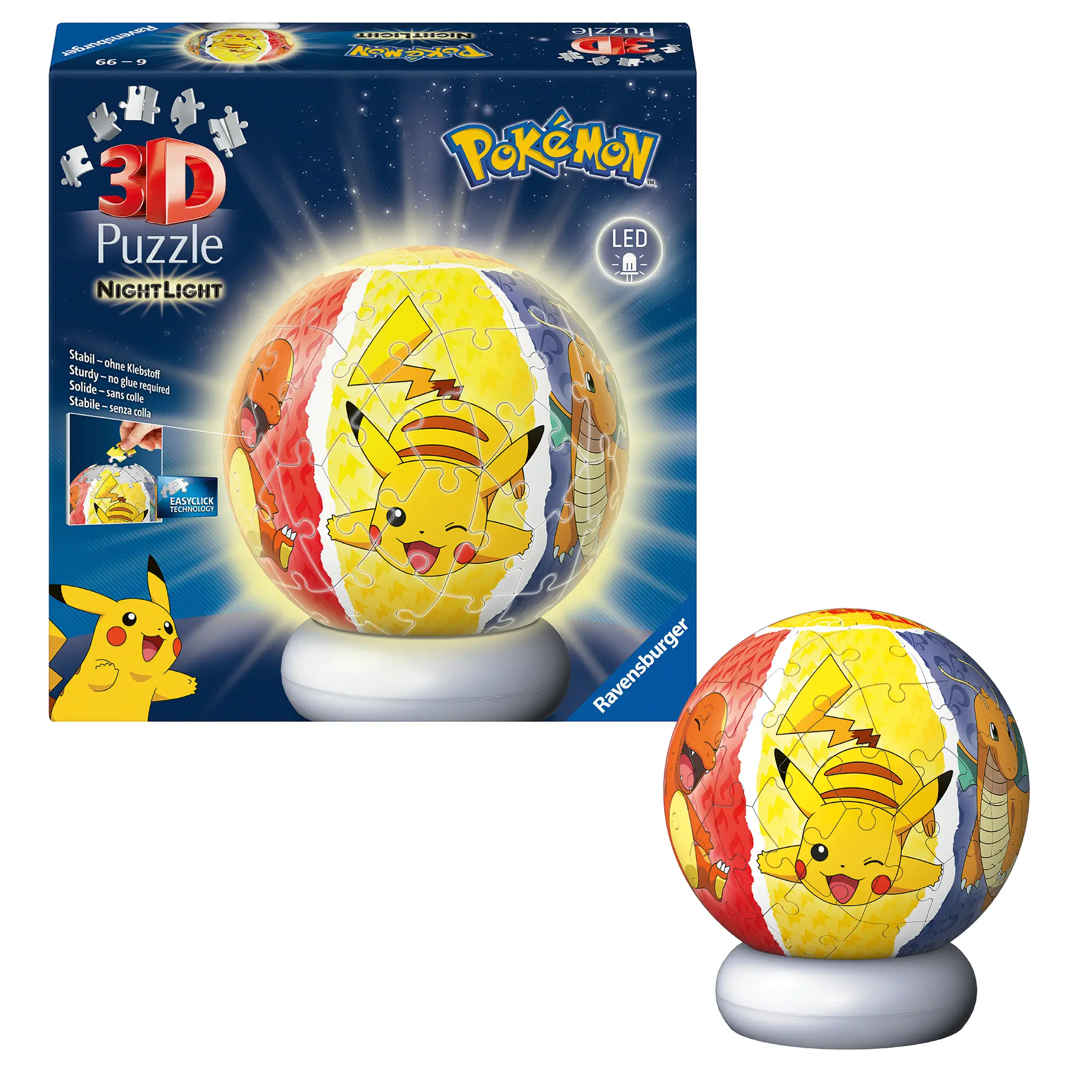Ravensburger | Pokémon Nachtlicht | 3D Puzzle-Ball