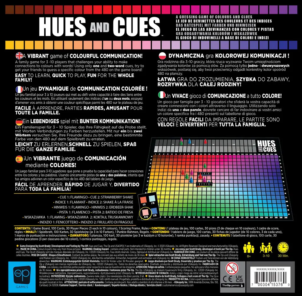 Usaopoly: Hues and Cues (Deutsch) - Board Games