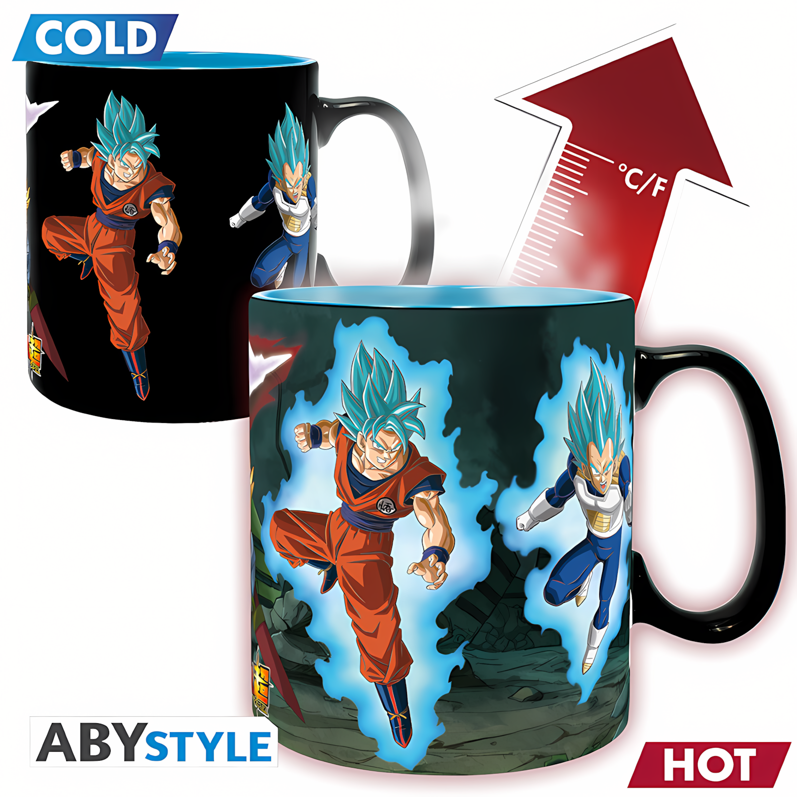 Abysse: Dragon Ball Super - Mug Heat Change 460ml - Saiyans vs Black