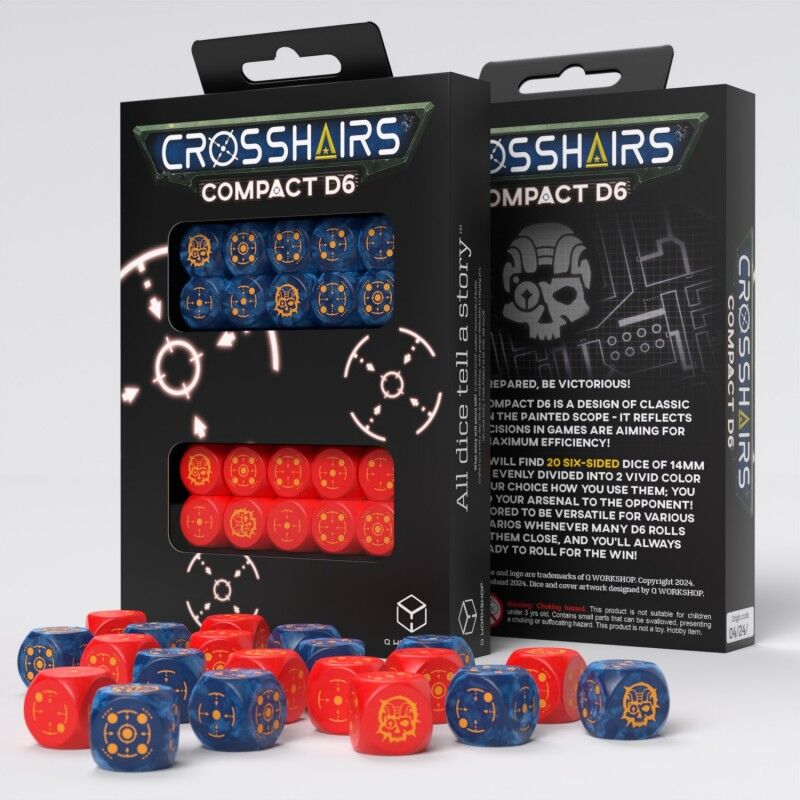 Q Workshop | Cobalt & Red | Crosshairs Compact D6