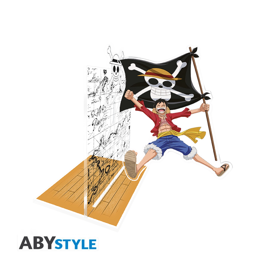 Abysse | One Piece Luffy mit Piratenflagge | Acryl Buchstütze (3-teilig)