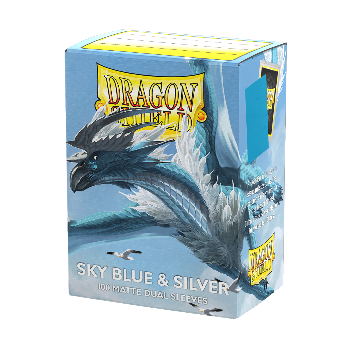 Dragon Shield: Sky Blue & Silver - Matte Dual Sleeves Standard Size