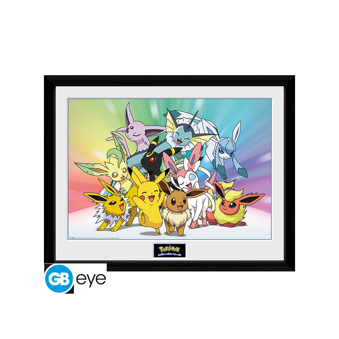 Abysse: Pokémon Gerahmtes Bild – Eevee & Entwicklungen (30x40 cm)