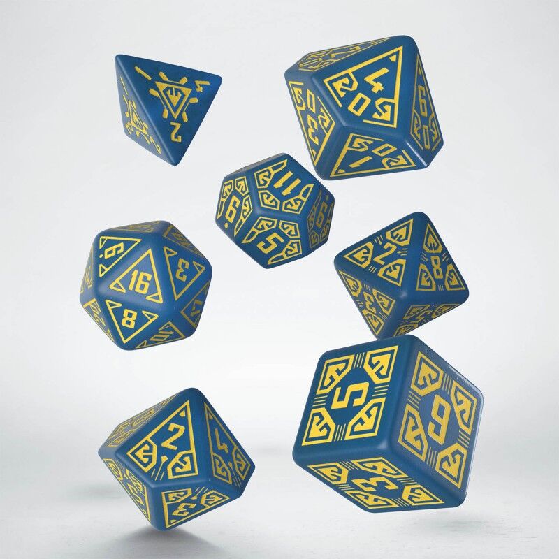 Q Workshop | Blue & Yellow | Arcade Dice Set