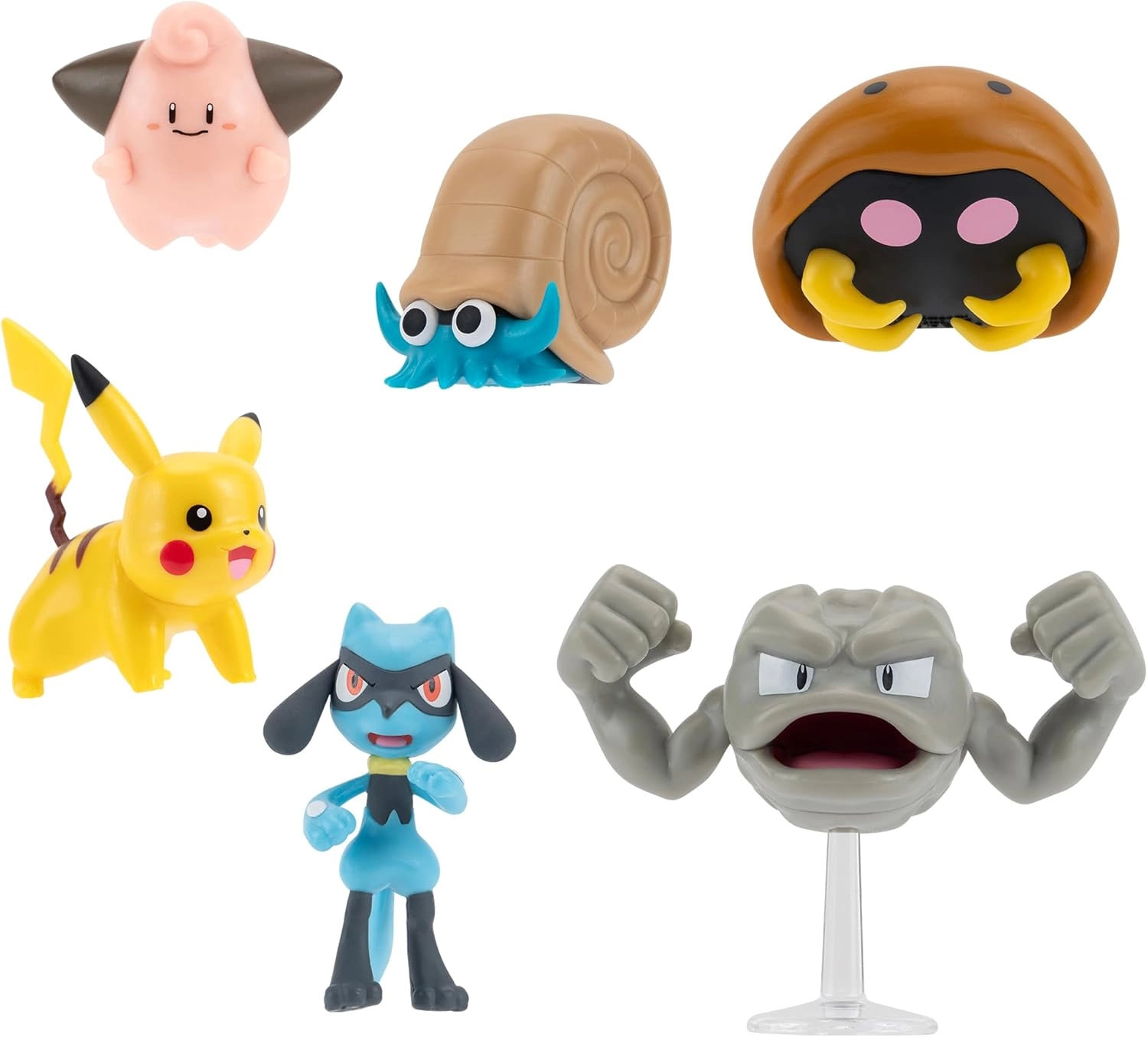 Pokémon | Pikachu, Pii, Riolu, Kleinstein, Amonitas & Kabuto | Battle Figure Multipack (6-Pack)