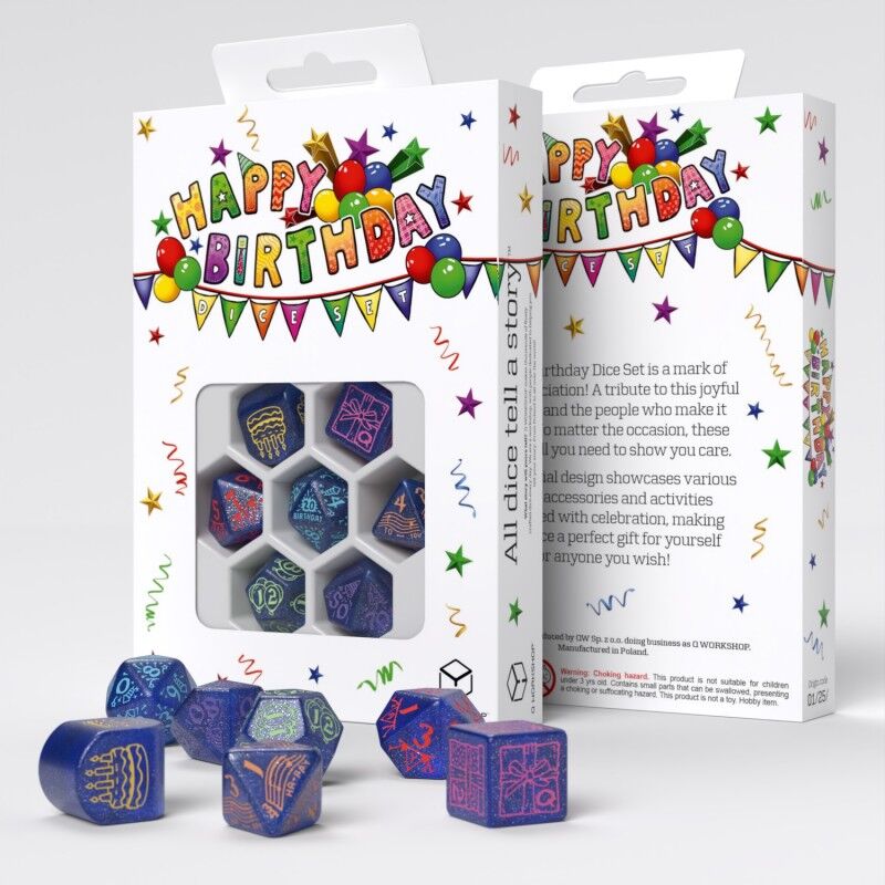Q Workshop | Streamers | Happy Birthday Dice Set