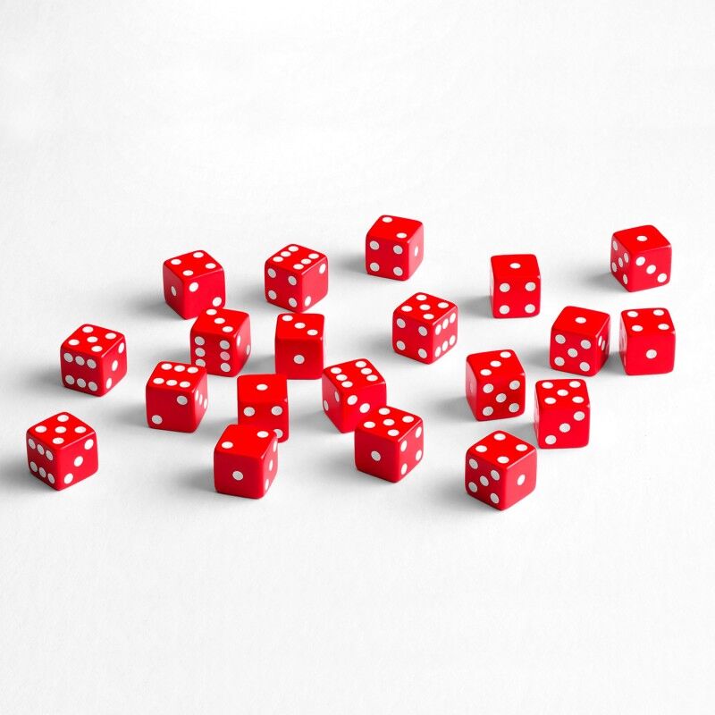 Q Workshop | Red & White | Full Pack Of D6s