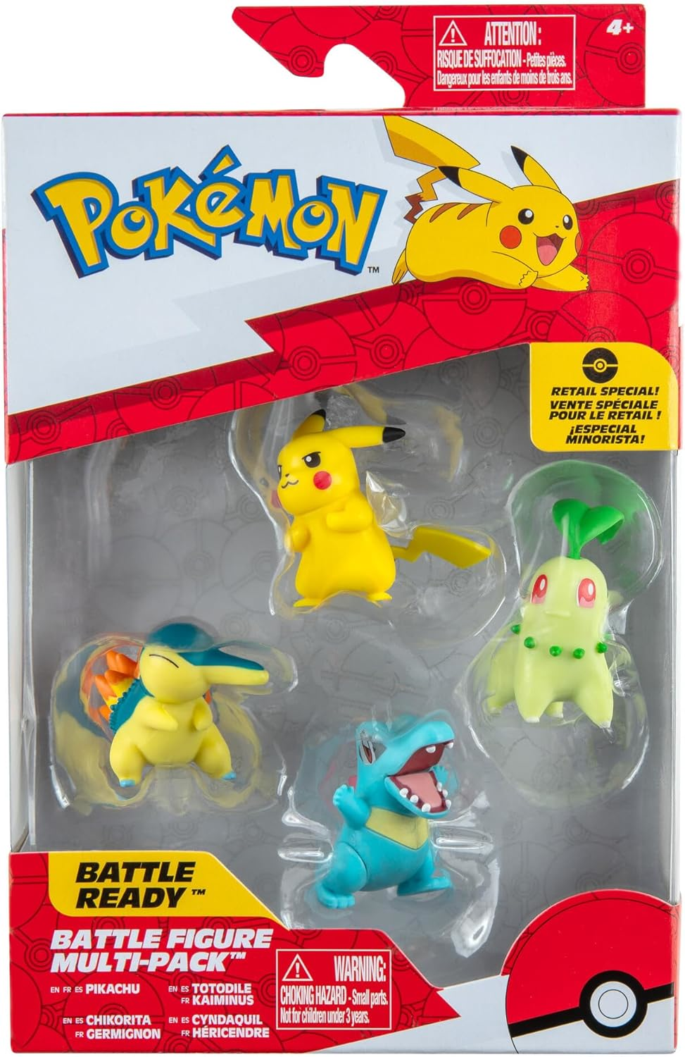 Pokémon | Battle Figure Multipack | Pikachu Chikorita Totodile Cyndaquil 