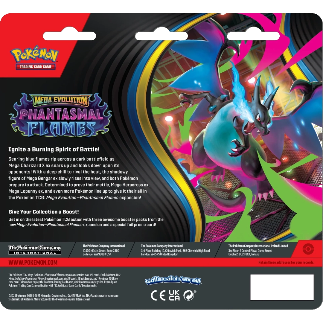 Pokémon TCG: Phantasmal Flames (ME02) - 3-Pack Blister (EN)