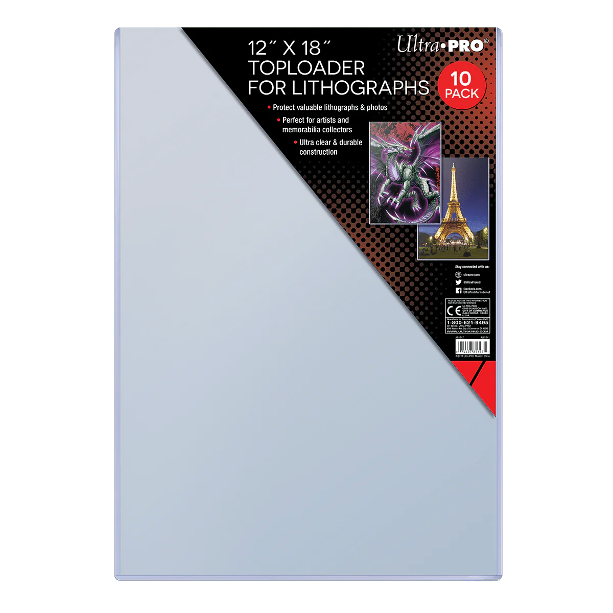 Ultra Pro: 12" x 18" Toploader for Lithographs - 10ct