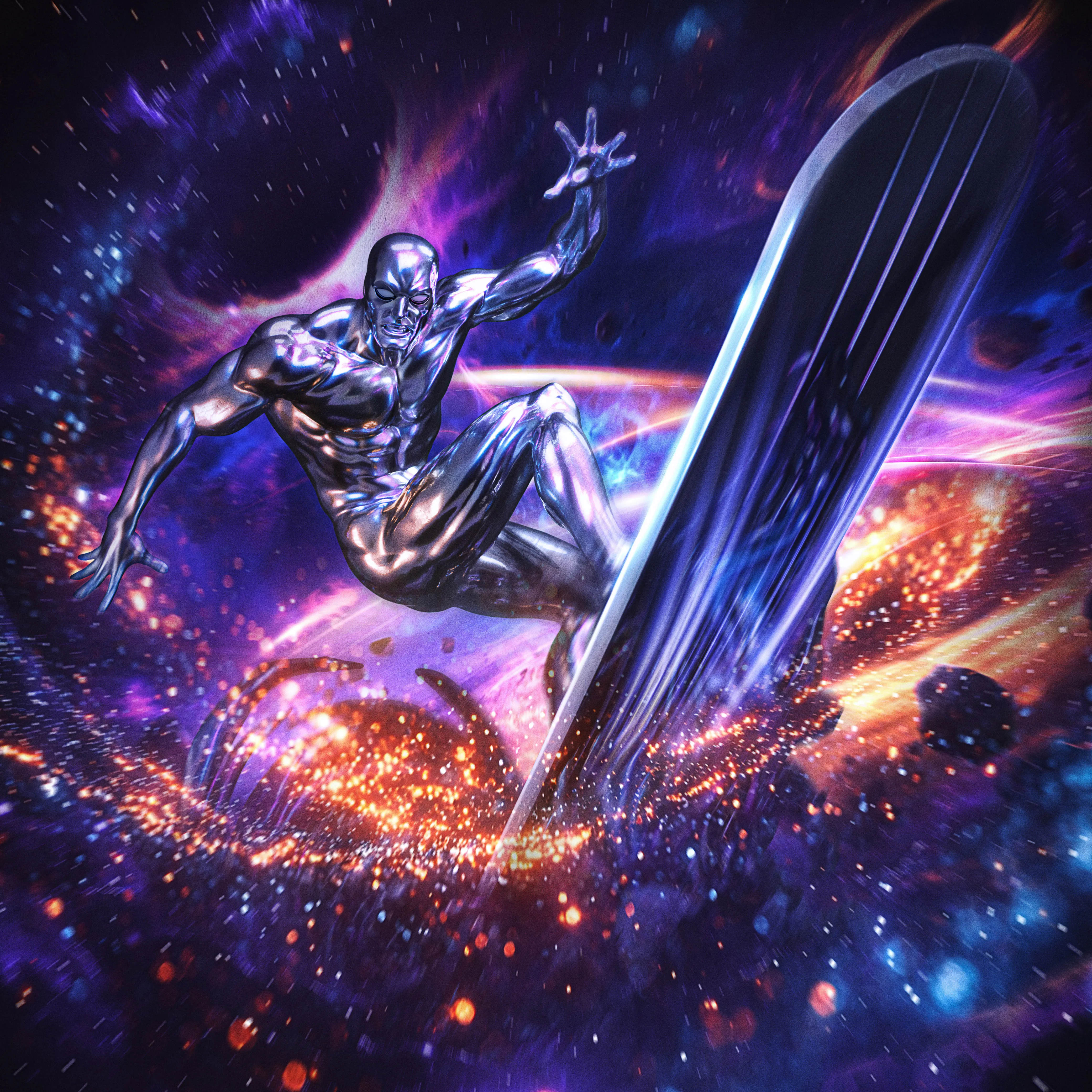 Iron Studios: Silver Surfer - Infinity Gauntlet Diorama Art Scale 1/10