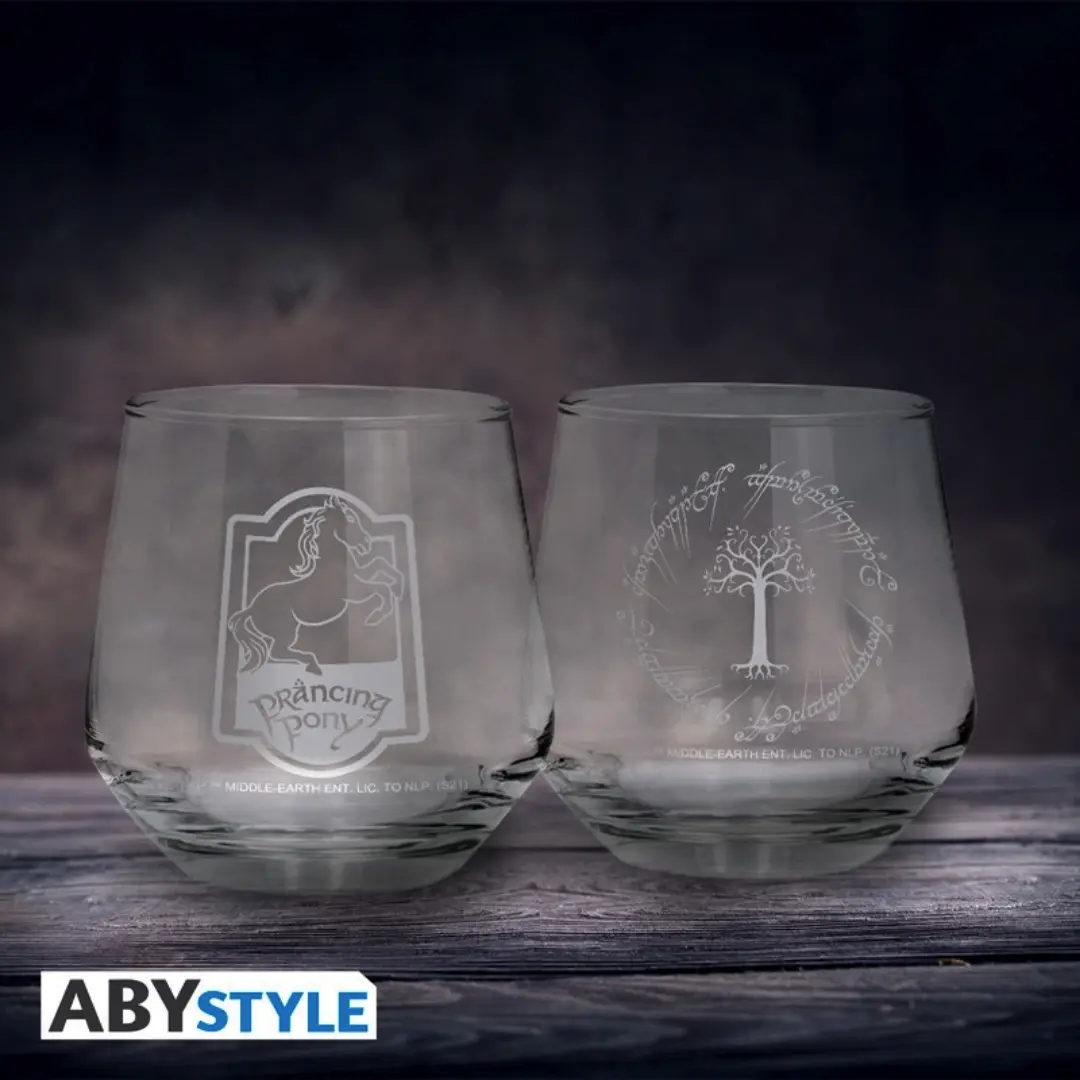 Abysse | Lord of the Rings | Prancing Pony & Gondor 2 Glass Set
