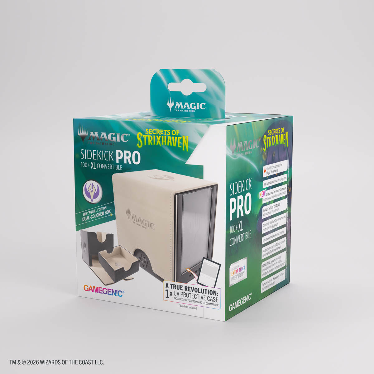 Gamegenic | Secrets of Strixhaven - Beige/Rot | Deckbox Sidekick Plus100+ XL