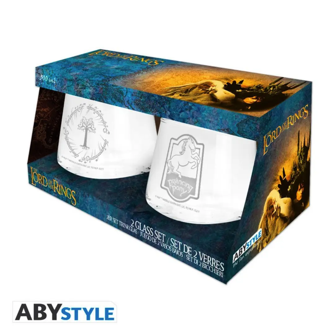 Abysse | Lord of the Rings | Prancing Pony & Gondor 2 Glass Set
