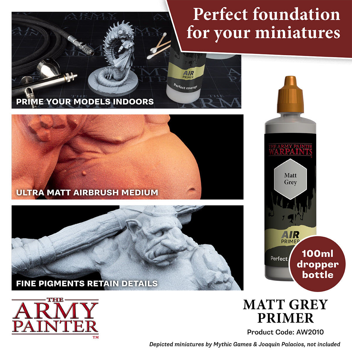The Army Painter - Matt Grey Primer 100ml - Warpaints Air