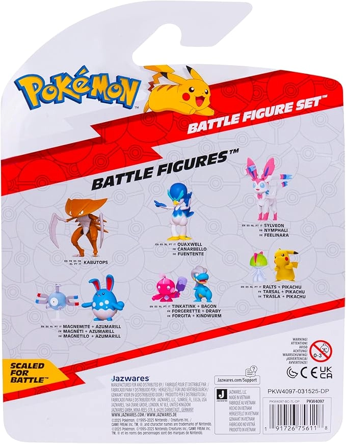 Jazwares: Pokémon Battle Figure Set - Gible, Pikachu & Galarian Ponyta