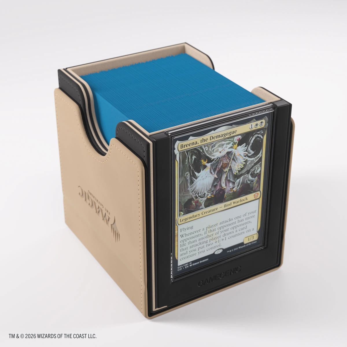 Gamegenic | Secrets of Strixhaven - Schwarz/Beige | Deckbox Sidekick Plus100+ XL