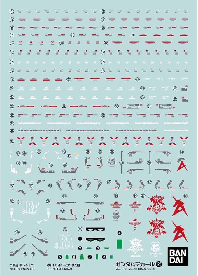 Bandai | Gundam Decal ν Gundam | RG 125 NU (1/144)