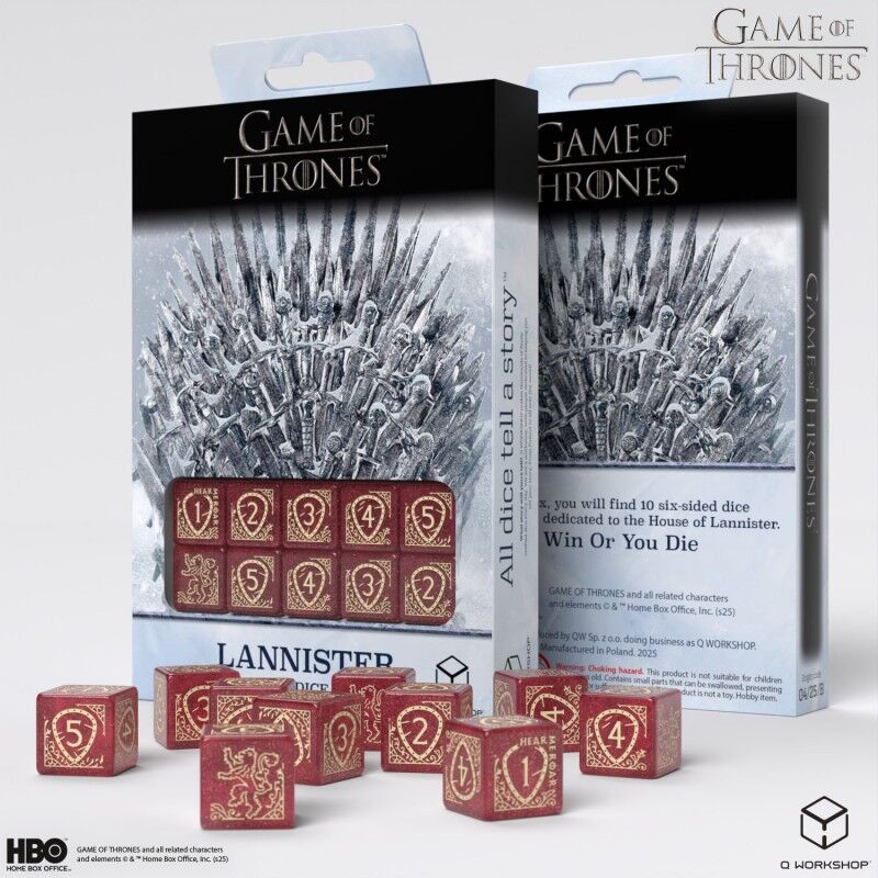 Q Workshop | Lannister | Game Of Thrones 10xD6 Dice Set