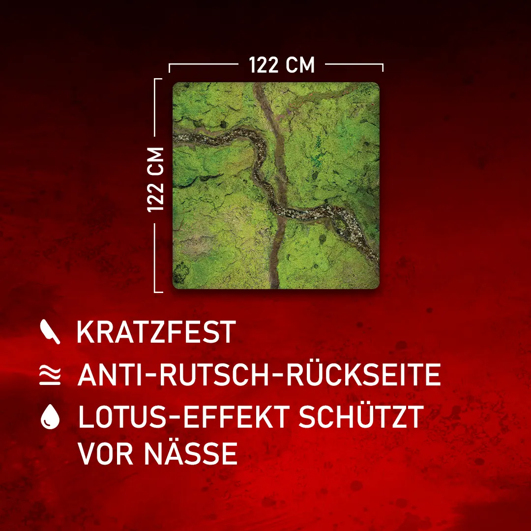 Kraken Wargames | River Valley | Tabletop Playmat (121x121cm)