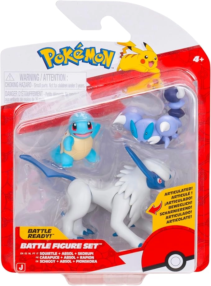 Jazwares: Pokémon Battle Figure Set - Squirtle, Skorupi & Absol