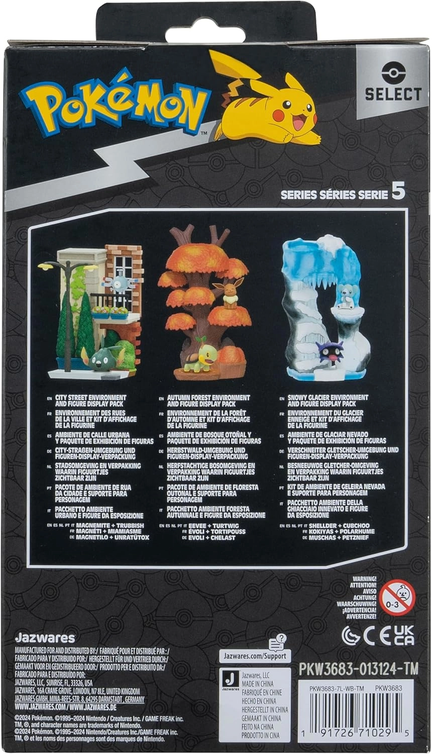 Pokémon | Autumn Forest mit Evoli & Chelast | Select 6" Environment Figure Pack