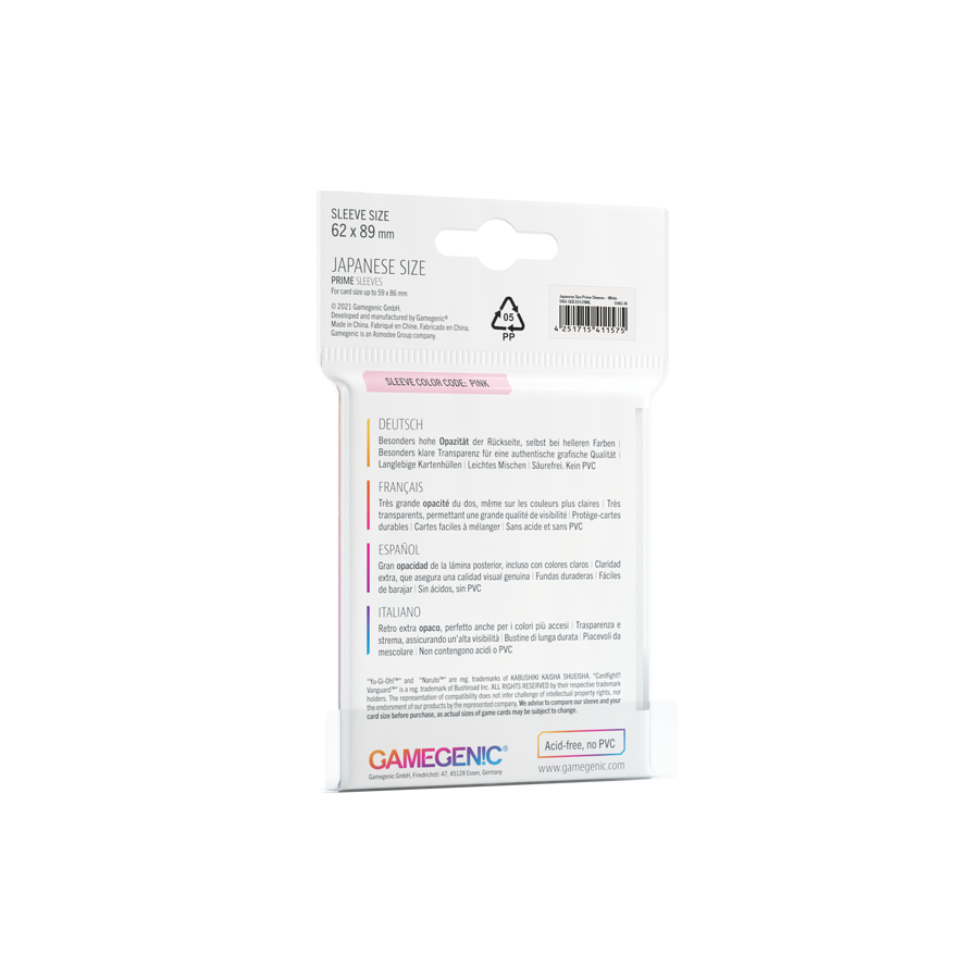 Gamegenic - Japanese Sized Sleeves - Weiß (60 Stück)