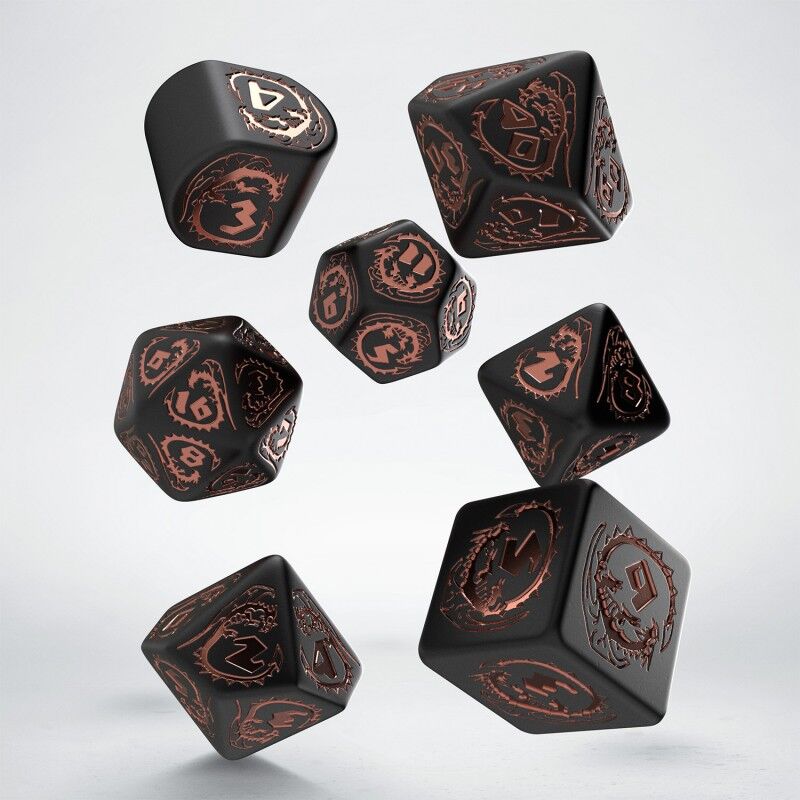Q Workshop | Obsidian | Dragons Modern Dice Set