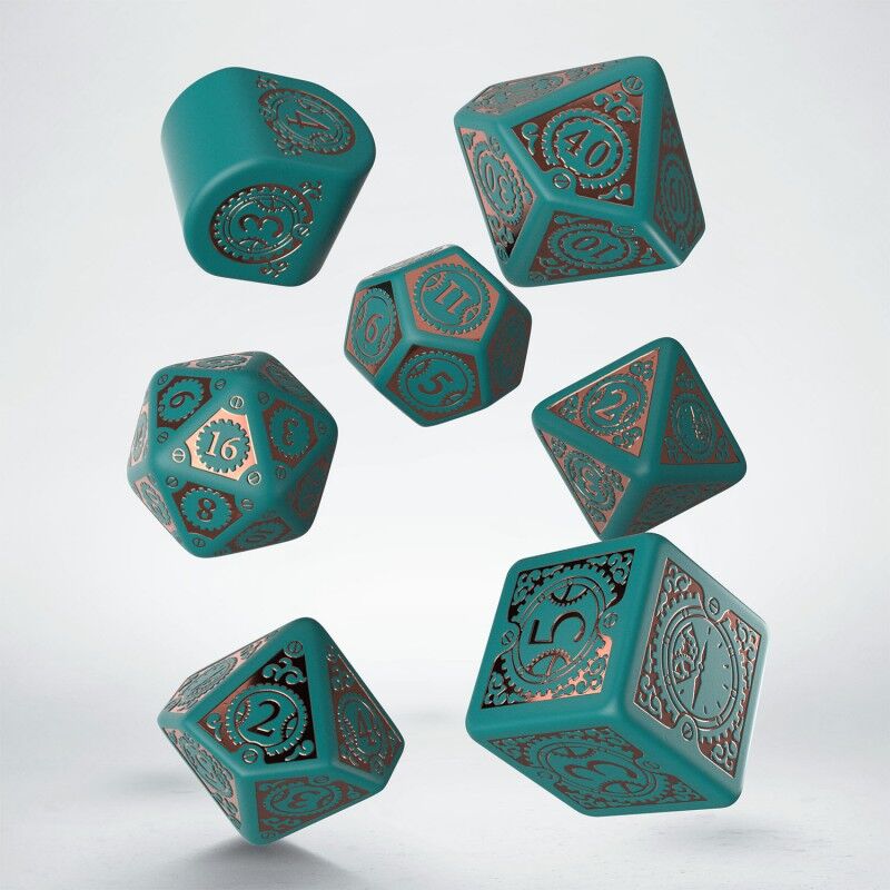 Q Workshop | Nautical Apparatus Modern Dice Set | Steampunk Clockwork