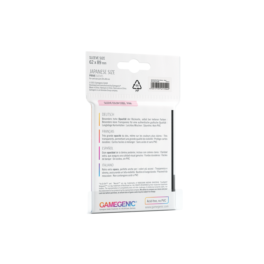 Gamegenic - Japanese Sized Sleeves - Schwarz (60 Stück)