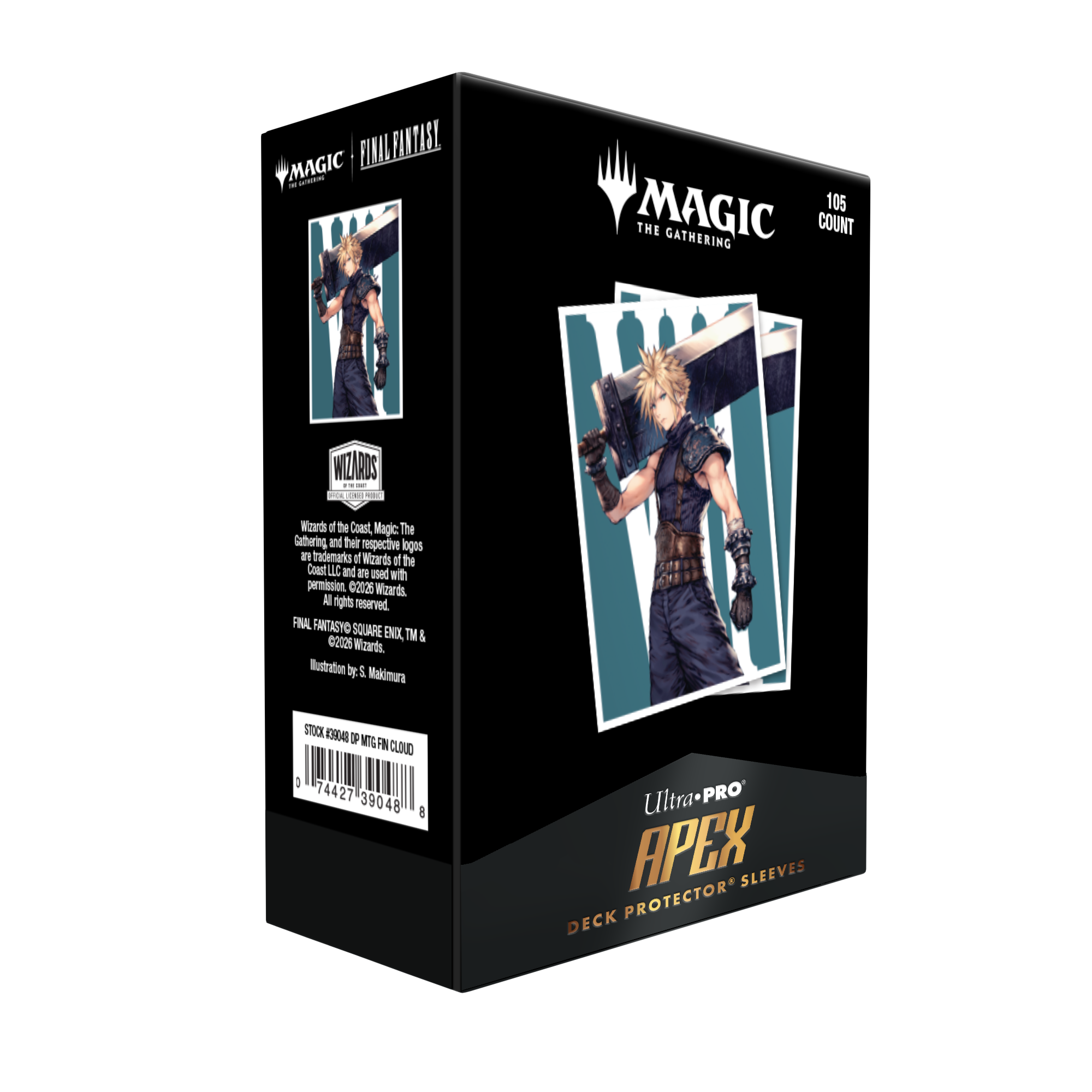 Ultra Pro | MTG - FINAL FANTASY - Cloud, Ex-SOLDIER | 105pcs APEX DECK PROTECTOR Sleeves