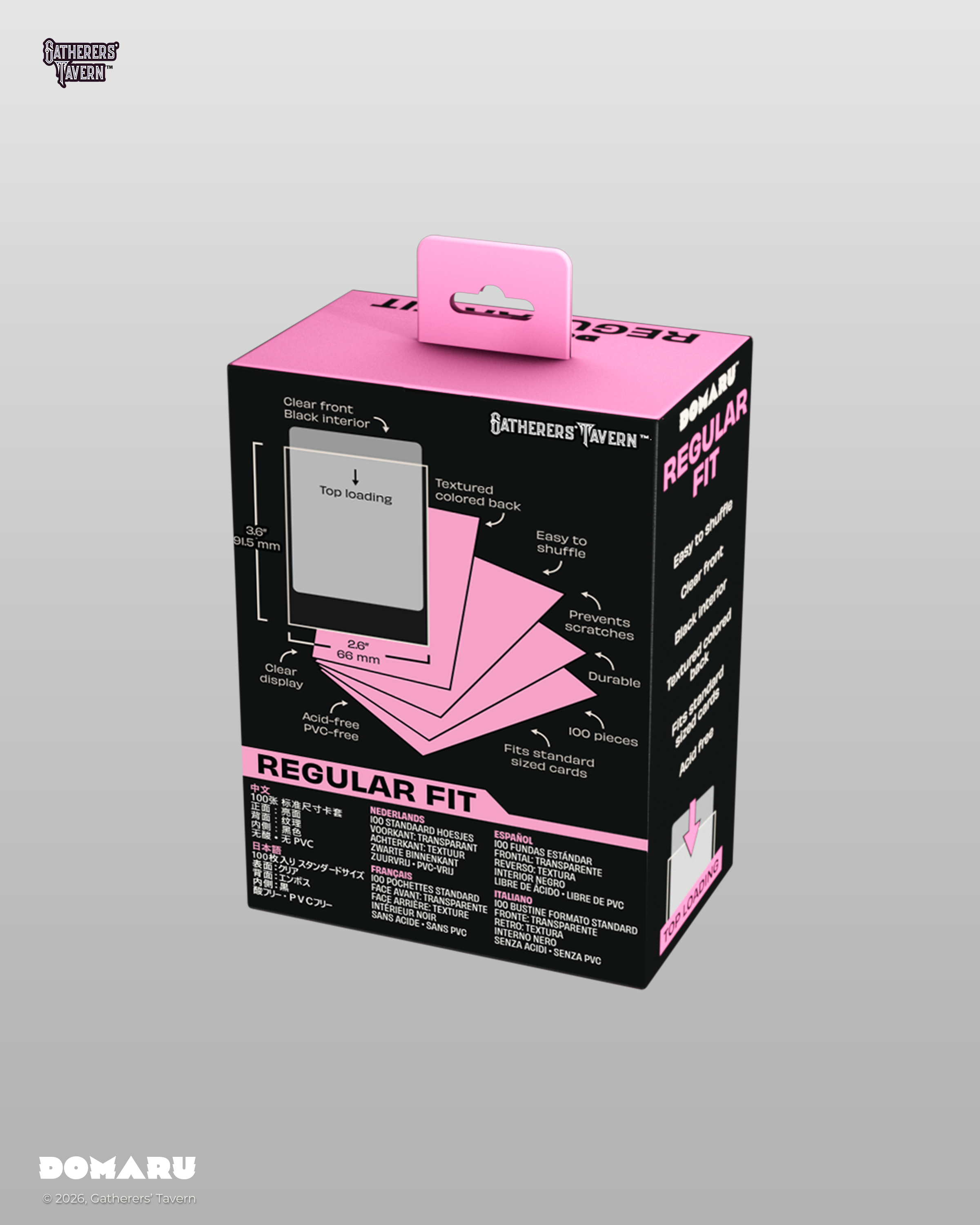 Gatherers' Tavern | Regular Fit Standard Sleeves Valiant Pink| Domaru (100 Sleeves)
