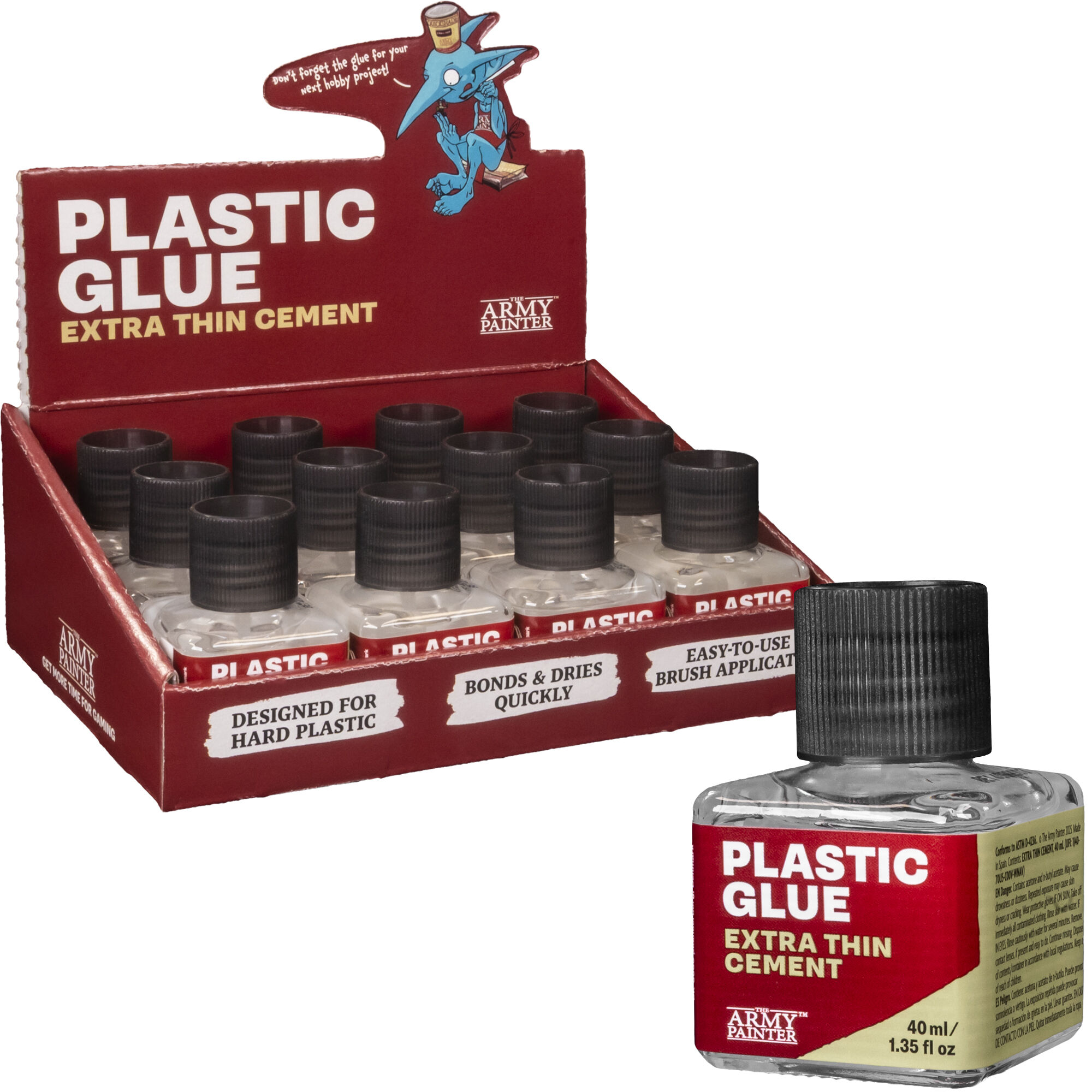 The Army Painter | Extra Thin Cement 40ml (12 Flaschen Display )| Plastic Glue