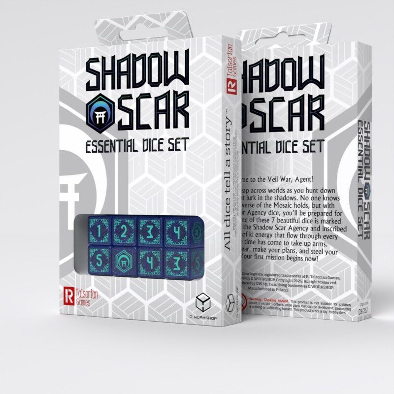 Q Workshop | Blue & Turquoise | Shadow Scar Essential Dice Set