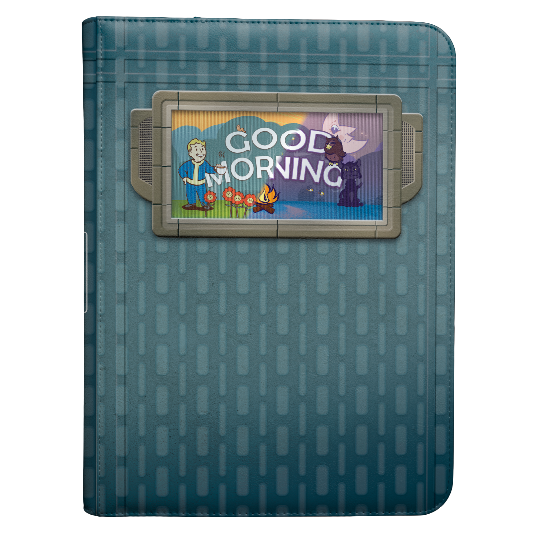 Ultra Pro | Fallout |  Vault Boy - Good Morning/Good Evening Lenticular 9-Pocket Zippered Premium Pro-Binder