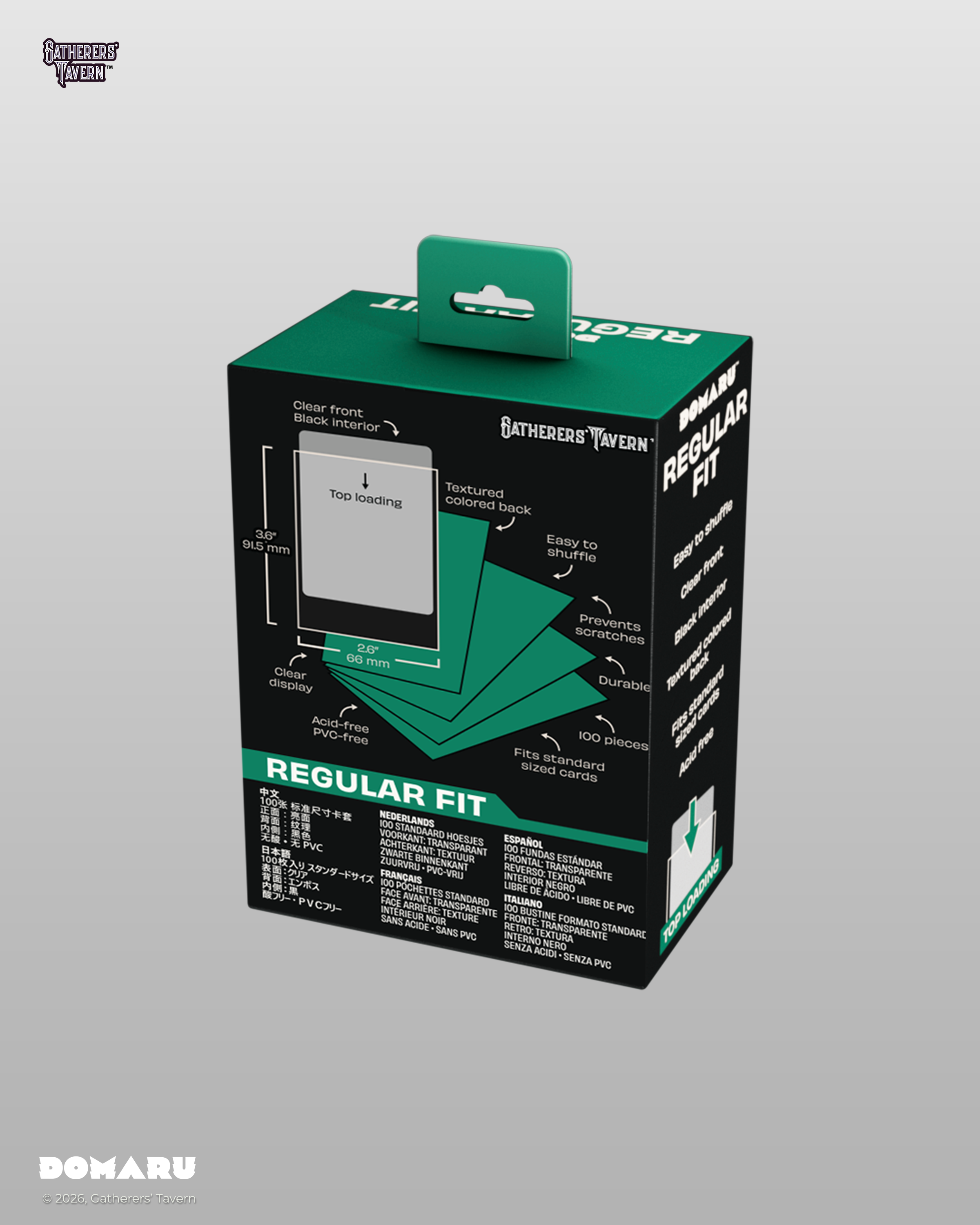 Gatherers' Tavern | Regular Fit Standard Sleeves Sylvan Green | Domaru (100 Sleeves)