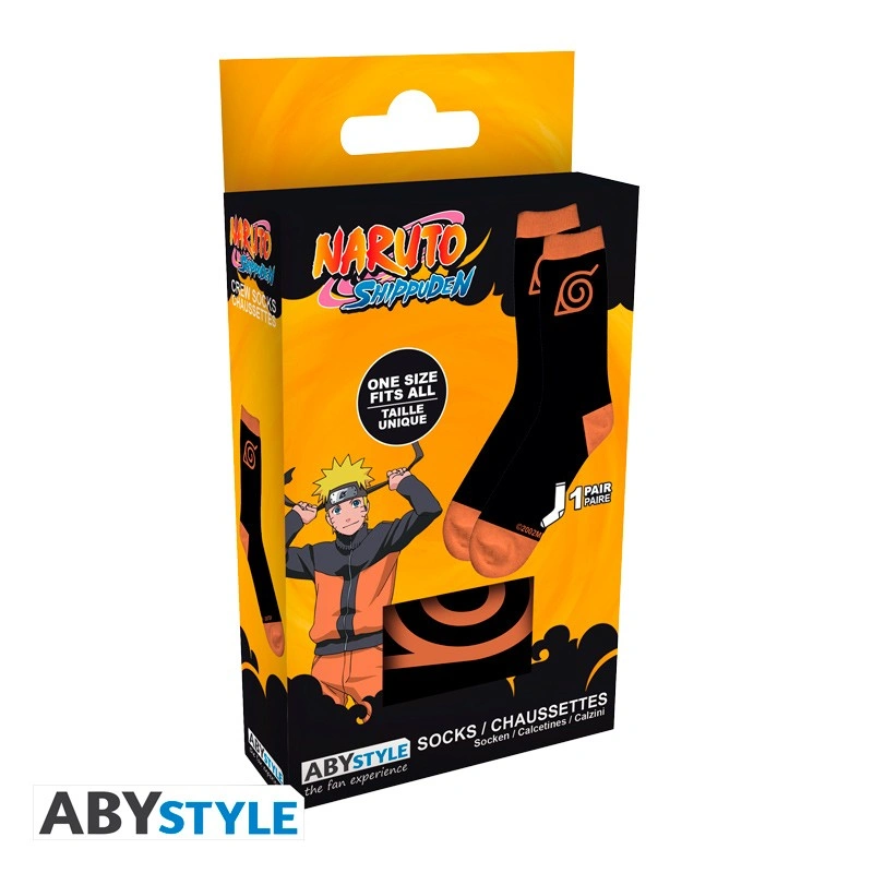 Naruto Shippuden | Konoha | Socks (Black & Orange)