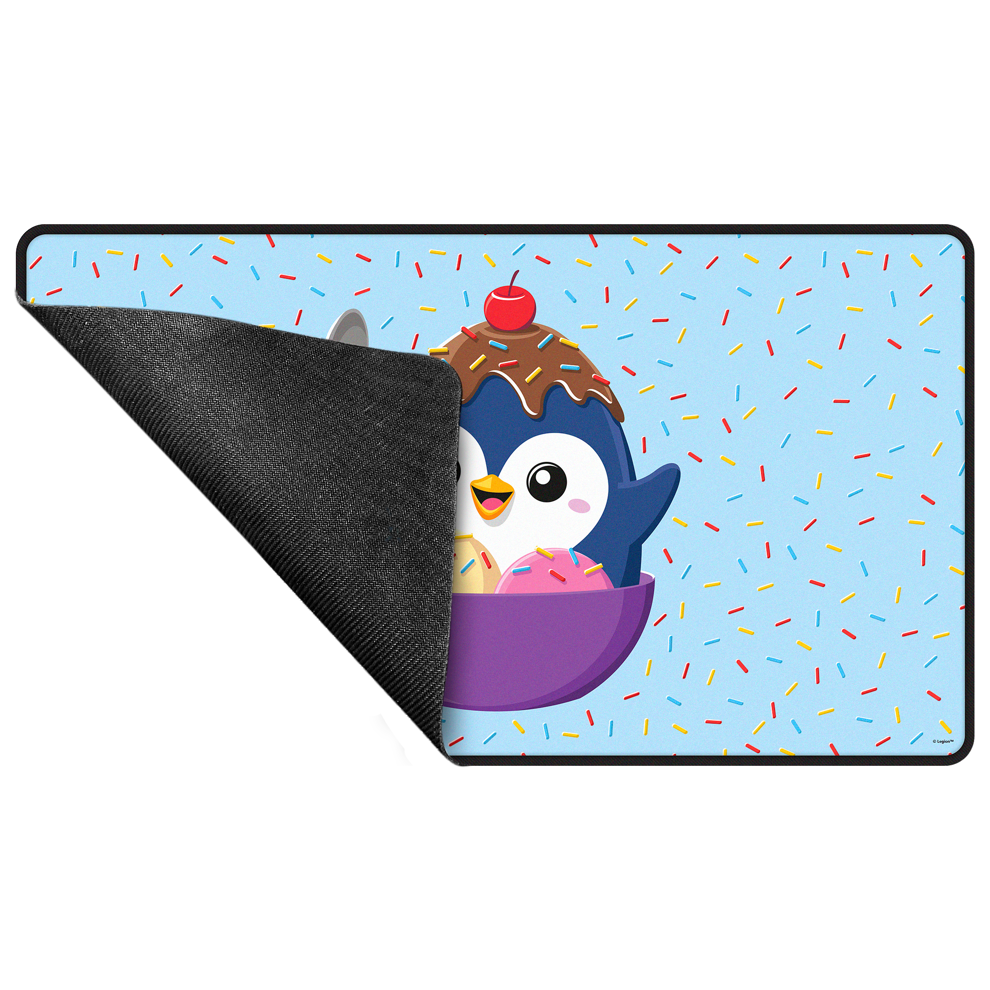 Ultra Pro | Ice Cream Penguin | Black Stitched-edge Playmat
