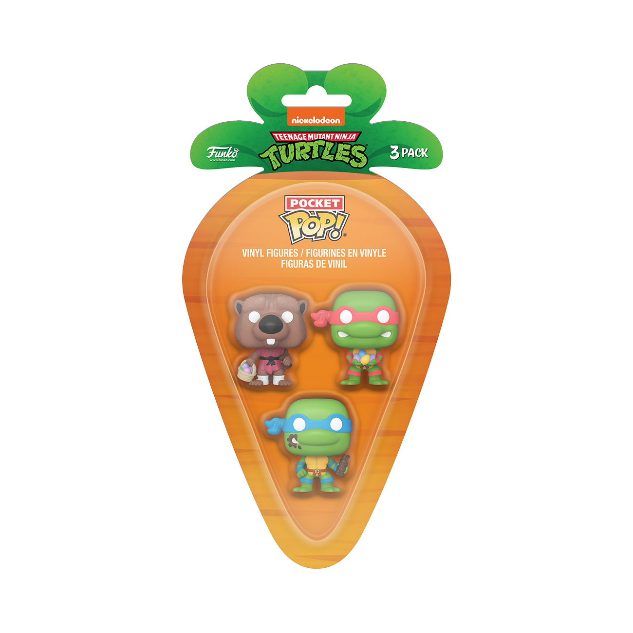 Pocket POP: Splinter, Leonardo & Raphael Carrot Pocket 3PK - Teenage Mutant Ninja Turtles