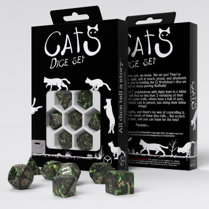 Q Workshop | Pixel | Cats Dice Set