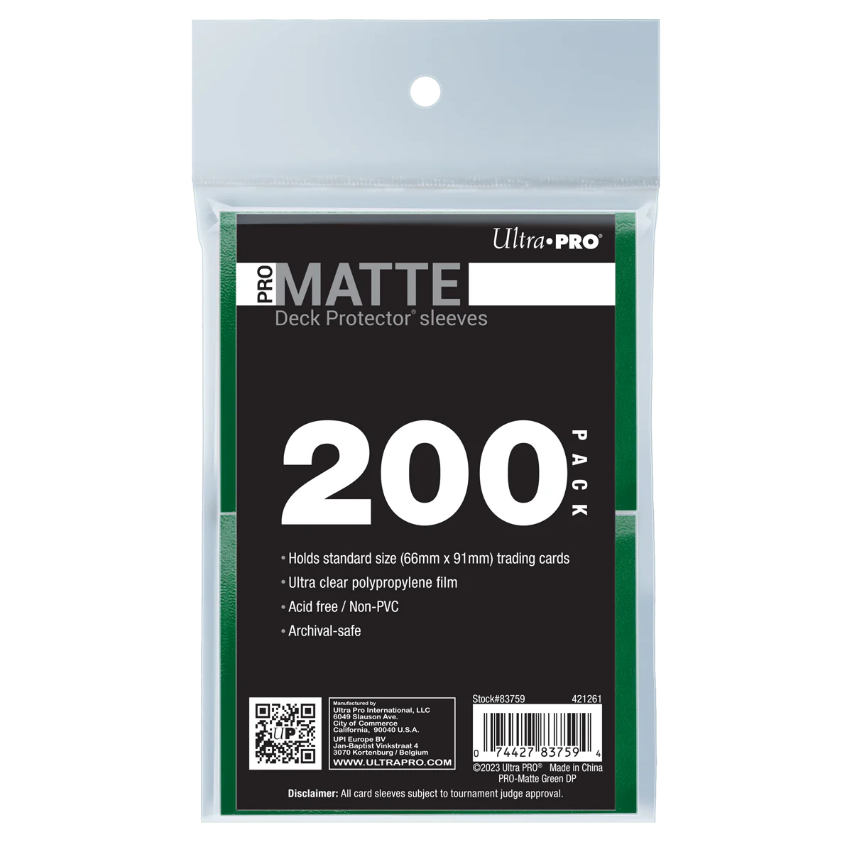 Ultra Pro - PRO-Matte Standard Deck Protector Sleeves Bundle (200ct) - Green