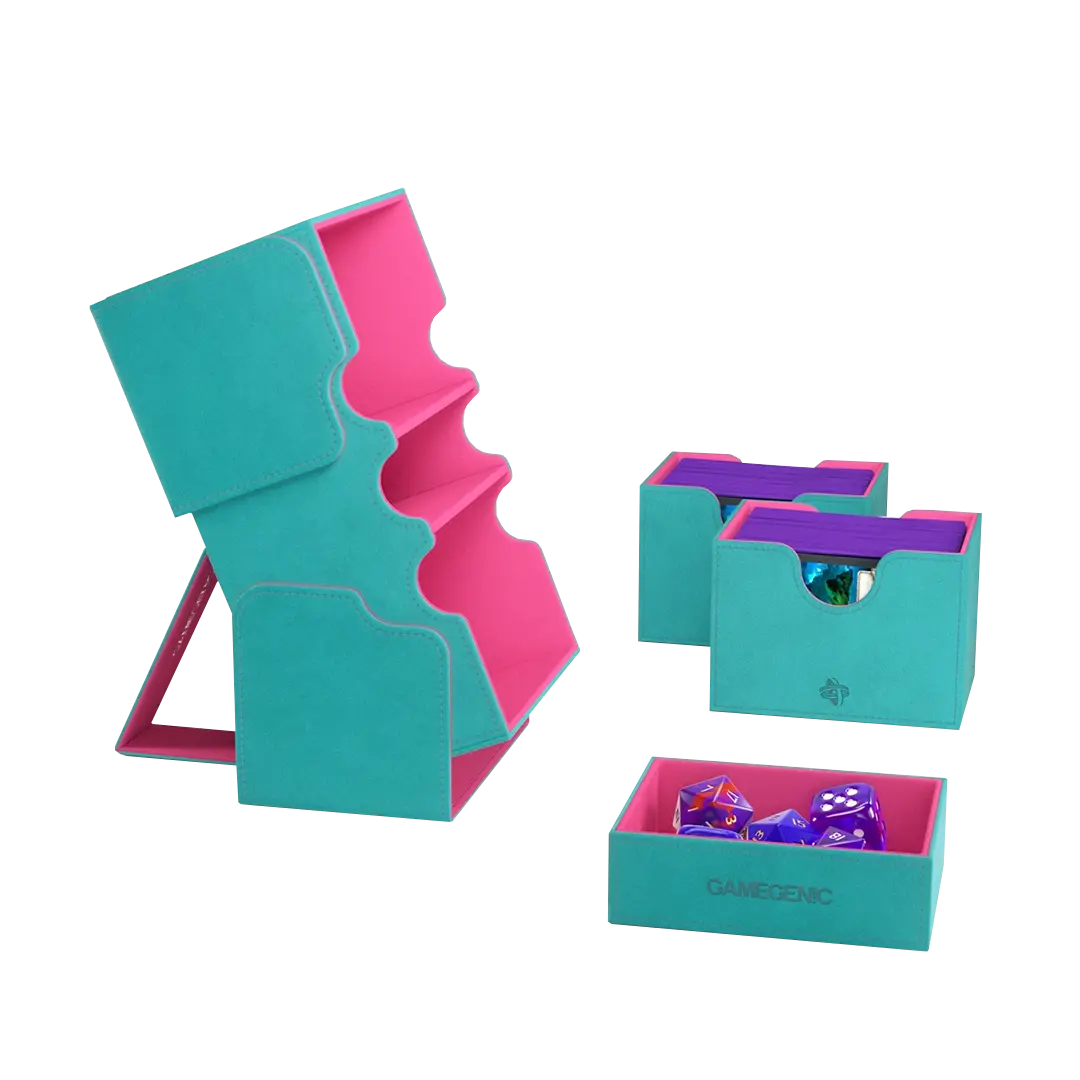 Gamegenic | Deckbox Stronghold 200+ | Teal/Pink