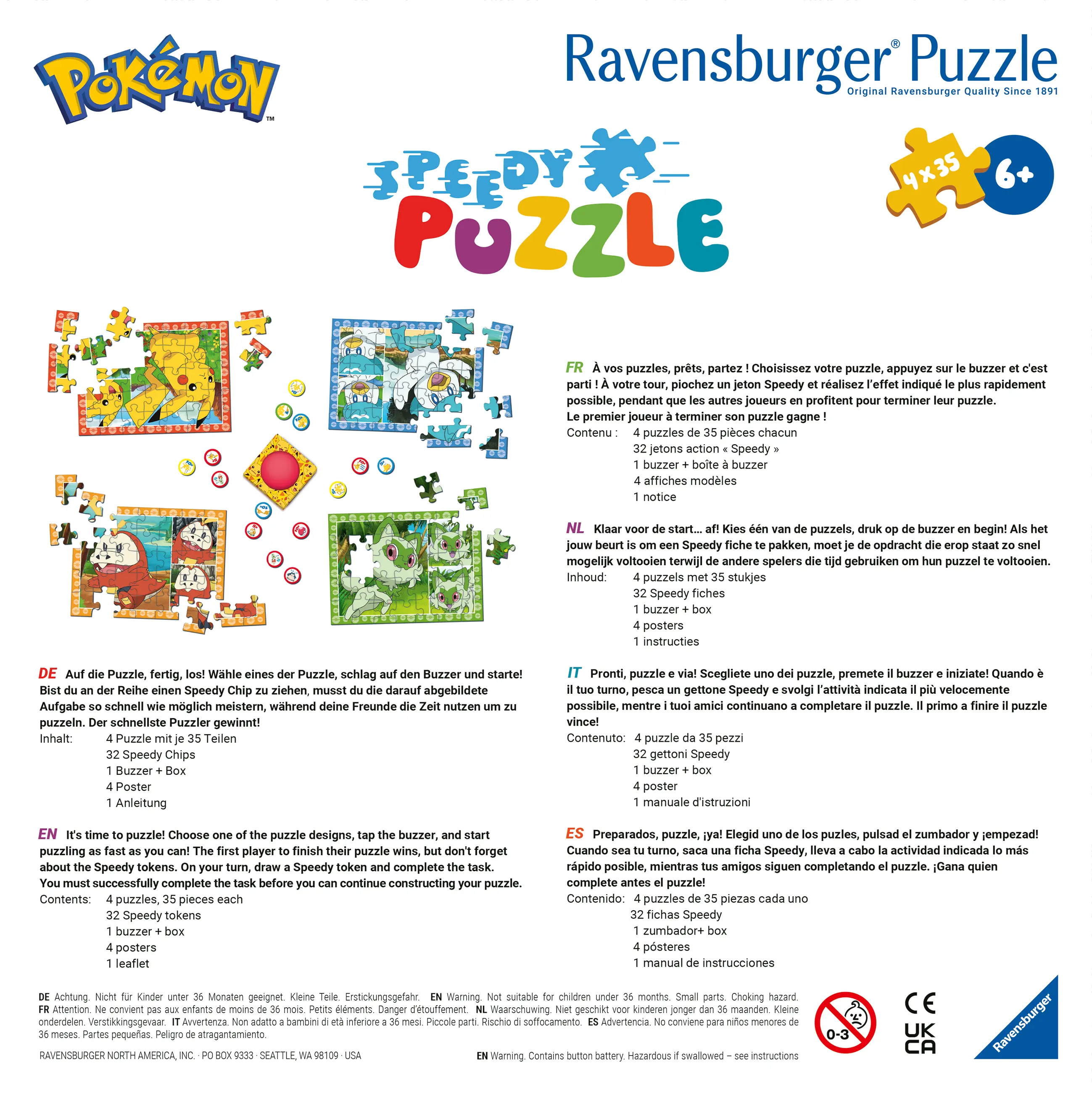 Ravensburger | Pokémon | 20 Teile Speedy Puzzle