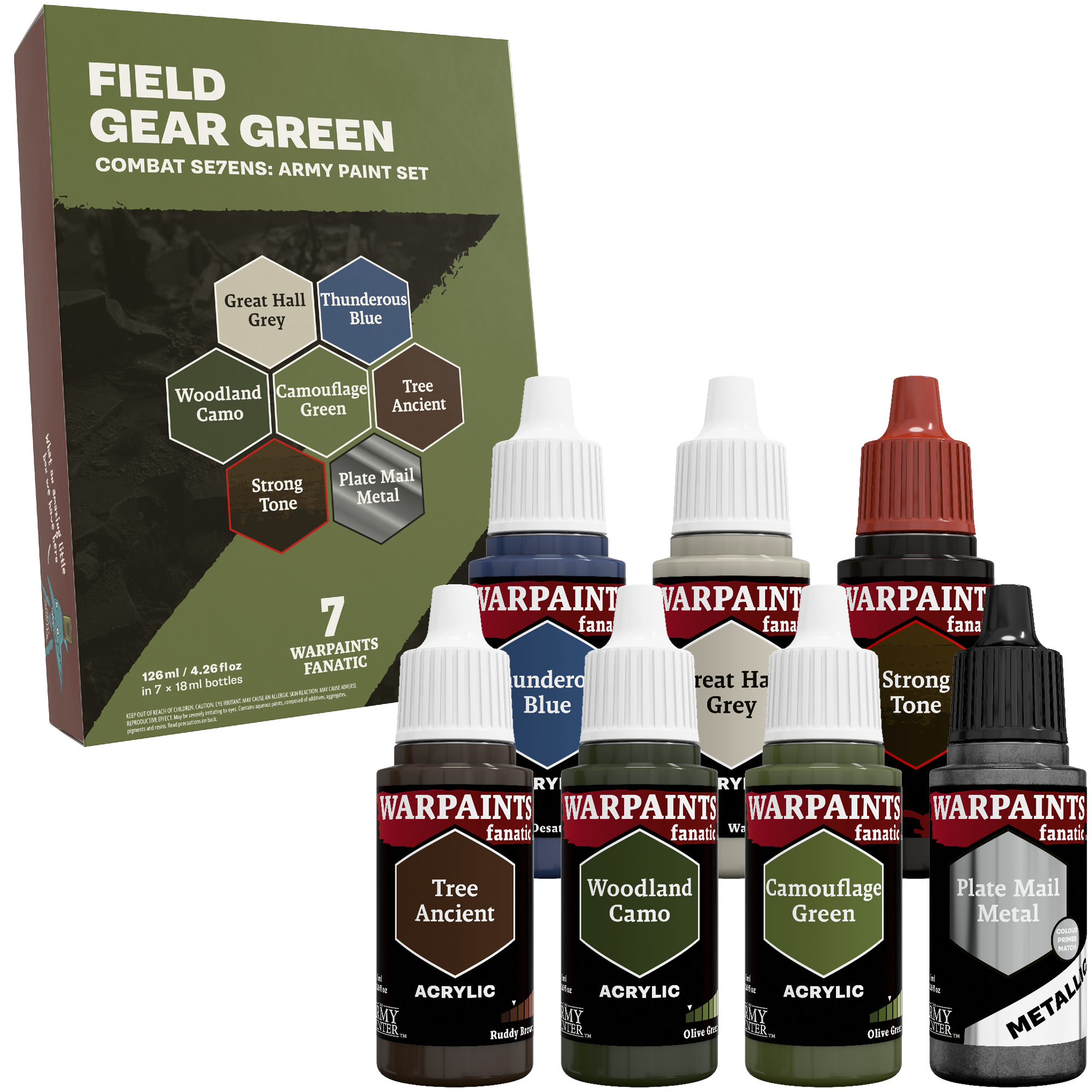 The Army Painter | Field Gear Green | Combat Se7ens: Army Paint Set