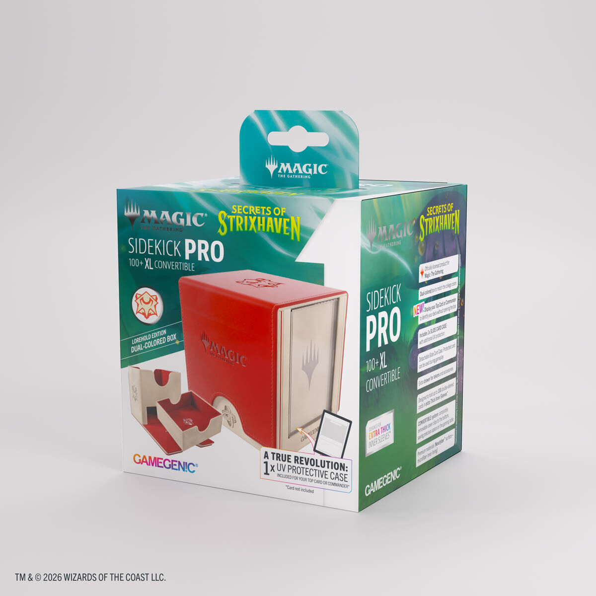 Gamegenic | Secrets of Strixhaven - Lorehold - Beige/Rot | Deckbox Sidekick Pro 100+ XL