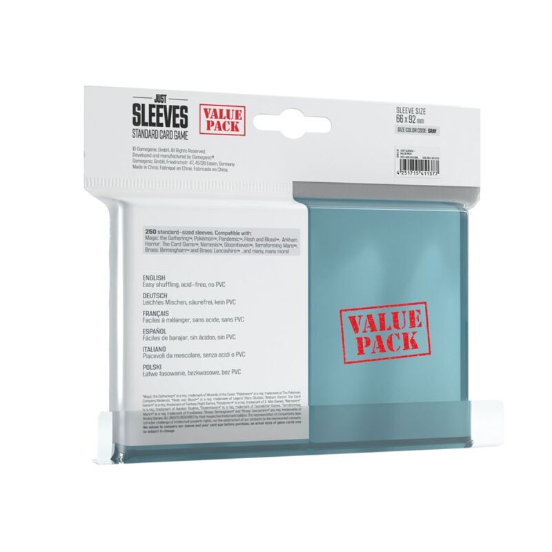 Gamegenic | Clear | Value Pack Sleeves 250 stk