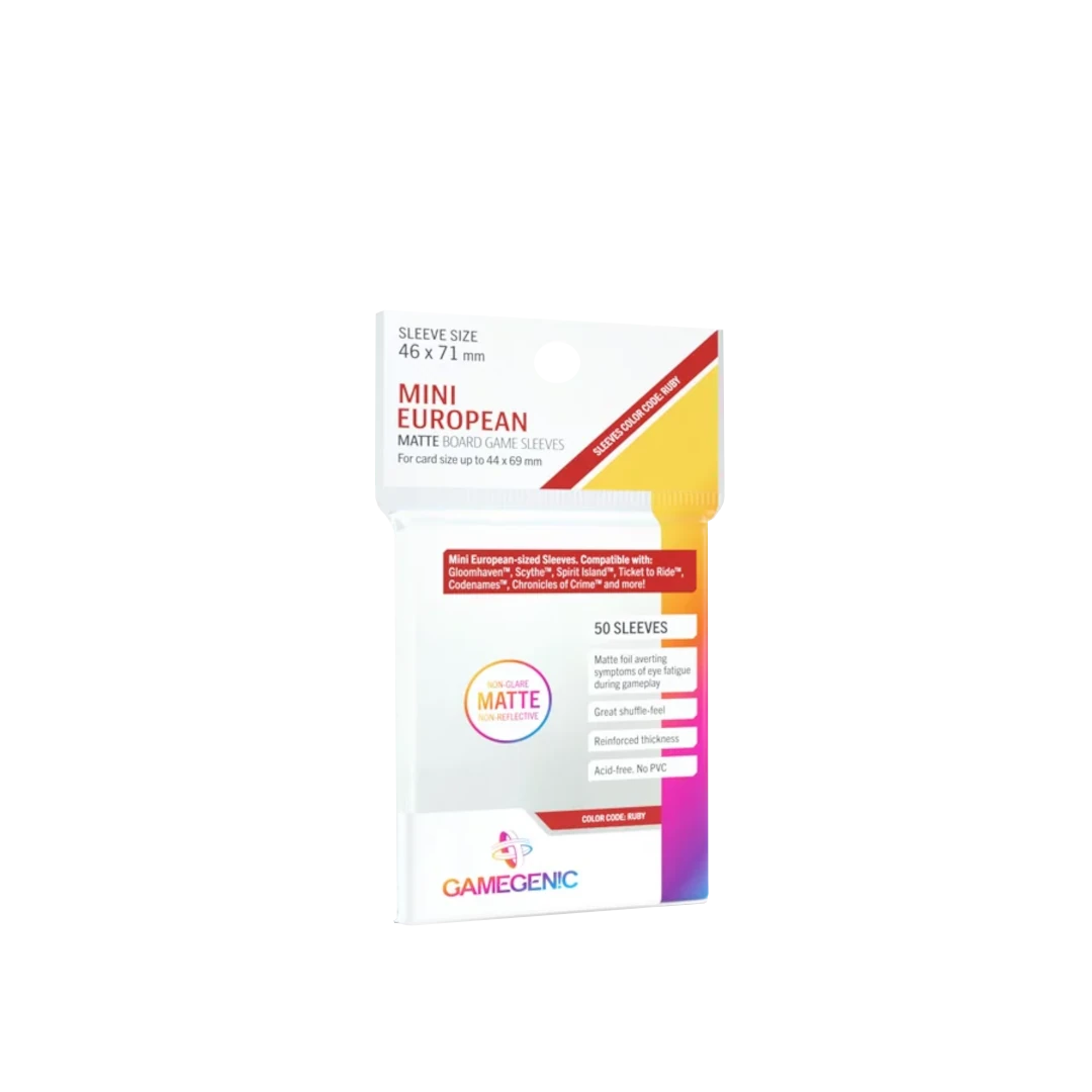 Gamegenic - Matte Board Game Sleeves - Ruby 46x71mm -50